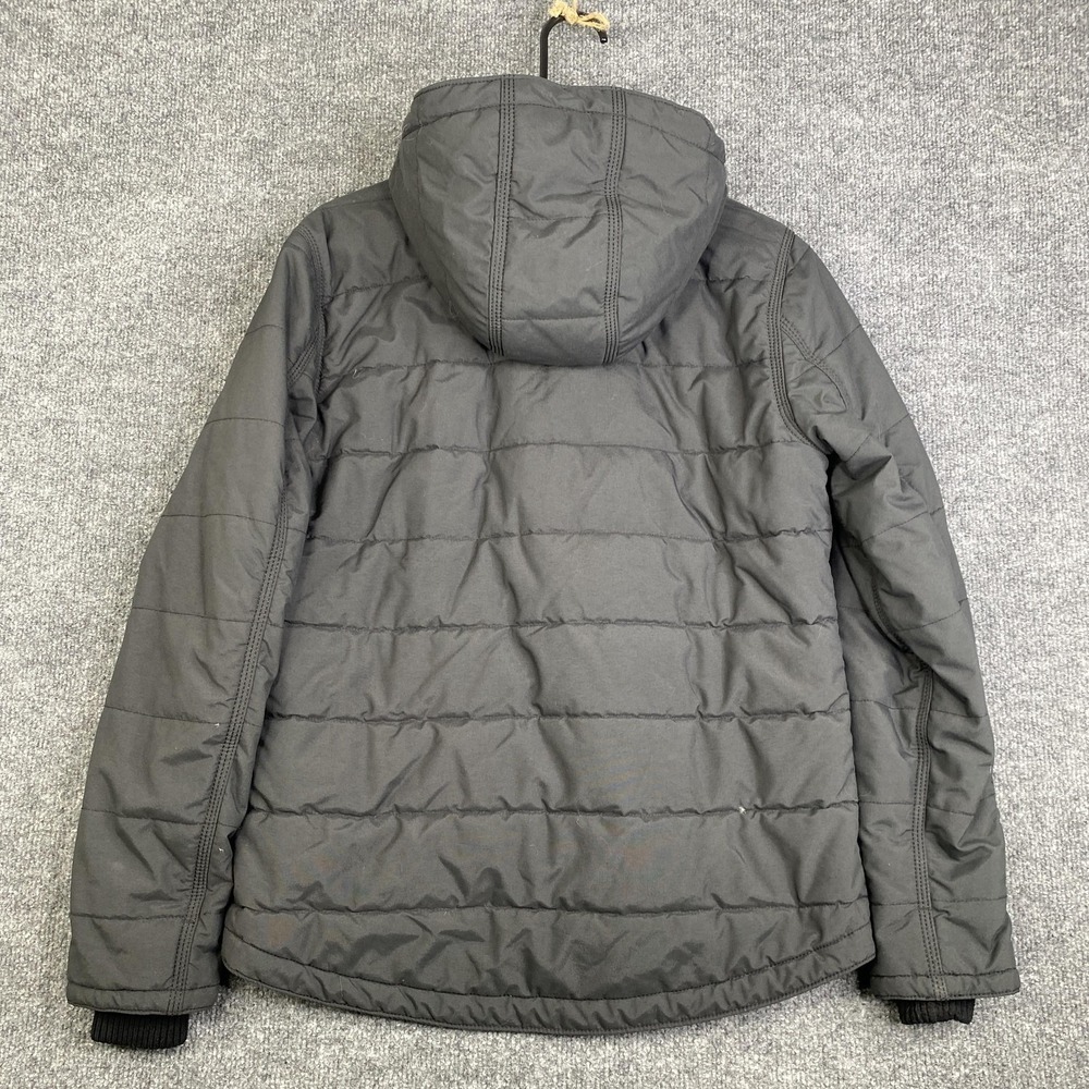 Carhartt Jacket Womens Small Black Hooded Quilted Insulated Full Zip 103909